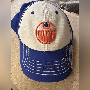 Oilers Kids Blue and White Cap